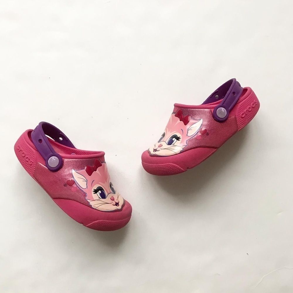 CROCS x Disney Aristocats Marie light up clog sandals GUC size 12